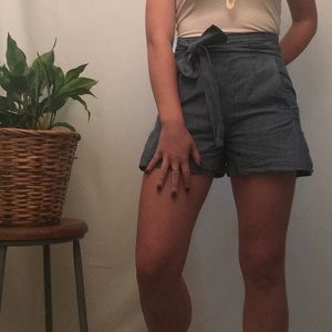 paper bag jean shorts
